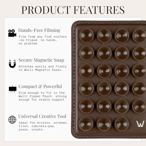 Walli Cases Silicone Suction Cup Mount for iPhone, Fits Walli Magnetic Case - color: Brown