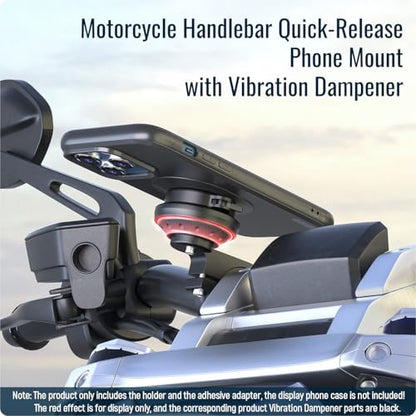 Motorcycle Phone Mount,Bike Cell Phone Holder with Vibration Dampener module,Out Front Bicycle Handlebar Mount for Mountain Road EBike,Scooter,Moto,MTB,Quick Release Attach/Detach【Series C - 2nd Gen】 - color: 【Vibration Dampener】Handlebar Mount -Black