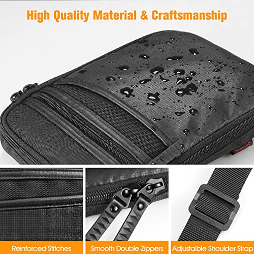 FINPAC Concealed Carry Gun Pouch, Soft Pistol Case Fanny Pack Firearm Bag | Pistol Bag Waist Belt with Holster for Handgun, Air Gun, Men, Women - color: Black - Standard Size w/ Shoulder Strap