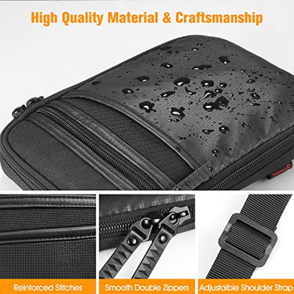 FINPAC Concealed Carry Gun Pouch, Soft Pistol Case Fanny Pack Firearm Bag | Pistol Bag Waist Belt with Holster for Handgun, Air Gun, Men, Women - color: Black - Standard Size w/ Shoulder Strap