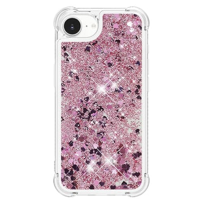 Bling Glitter Case for Apple iPhone 16e.Liquid Rose Gold | Soft TPU Sparkly Flowing Liquid Floating Clear Case for Women Girls Cover for Apple iPhone 16e - color: Rose Gold