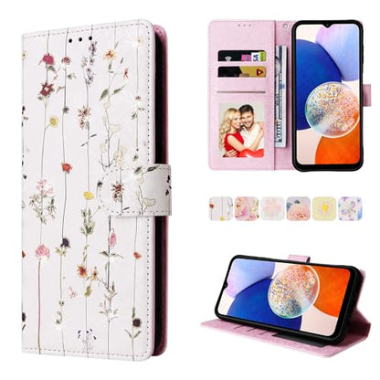 UEEBAI Wallet Case for Samsung Galaxy A35 5G, PU Leather Phone Case Kickstand RFID Blocking Flip Case Card Slots Wrist Strap Relief Engraved Pattern Magnetic Closure Folio Case - Vine - color: Vine