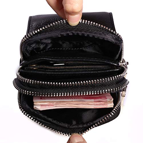 Leather Waist Pack Phone Belt Bag for Men Loop Holster Wallet Cellphone Case Pouch Pack Clip Money Purse - color: #01coffee