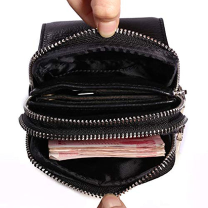 Leather Waist Pack Phone Belt Bag for Men Loop Holster Wallet Cellphone Case Pouch Pack Clip Money Purse - color: #01coffee
