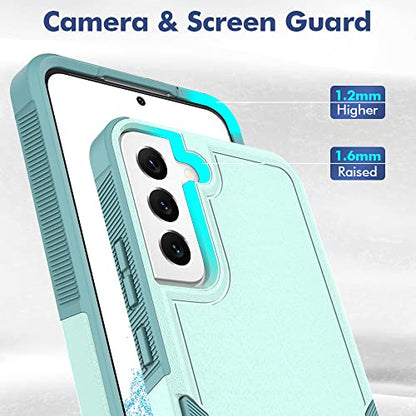 for Samsung Galaxy S22 Plus Case: Dual Layer Protective Heavy Duty Cell Phone Cover Shockproof Rugged with Screen Protector - Military Protection Bumper Tough - Samsung Galaxy S22+ 2022, Mint Green - color: Mint Green (PC) + Mint Green (TPU)