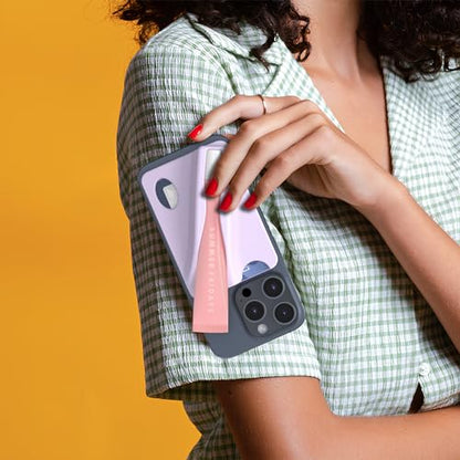 DOB SECHS Large Silicone Lip Holder with Card Holder Compatible with Summer Fridays, Tower 28, Laneige Lipstick Lip Glaze Phone Case Back Stick On Holder for iPhone and Android Smartphones,Purple - color: Purple, size: Large