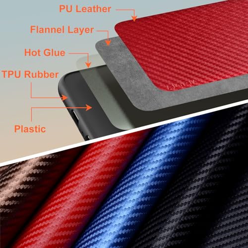 Case for Motorola Moto G Power 2025 Carbon Fibre Texture Shockproof Slim Case Non-Slip Full Body Protective Phone Case (Red, for Moto G Power 2025) - color: Red Power 2025
