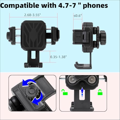1" Ball Phone Mount Holder with Vibration Dampener ＆ 2.36" Short Double Socket Arm, Compatible with RAM B Size Mounts, Fits 5-7.2'' Phones, for Motorcycle Bike Boat ATV UTV Car Truck - style: 1" Ball Phone Holder with 2.36" Arm