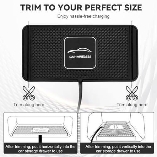 ZPSHYD Wireless Charging Pad for Car Phone Charger Non Slip Fast Charging Pad Compatible with Android iOS Qi Devices (USB Port 30cm Cable) - color: USB Port 30cm Cable