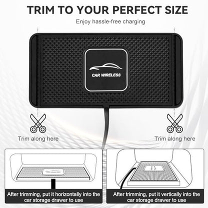 ZPSHYD Wireless Charging Pad for Car Phone Charger Non Slip Fast Charging Pad Compatible with Android iOS Qi Devices (USB Port 30cm Cable) - color: USB Port 30cm Cable