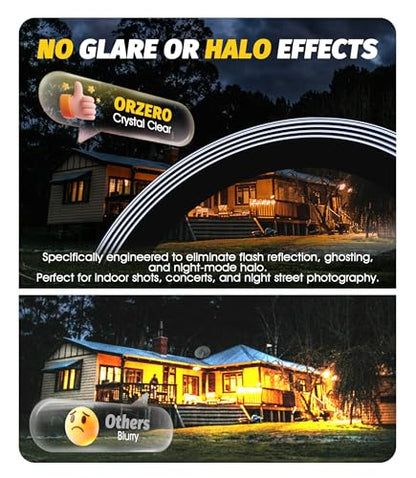 (3 Sets) Orzero Camera Lens Protector Compatible for iPhone 17 Pro&17 Pro Max&16 Pro&16 Pro Max&15 Pro&15 Pro Max&14 Pro&14 Pro Max, [EZ Install] [Case-Friendly] 9H Tempered Glass CD Pattern Lens Cover, Military-Grade Shockproof, HD Clarity Anti-Glare - B
