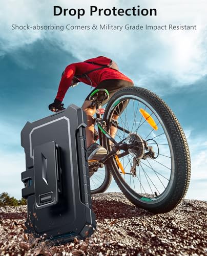 FNTCASE for iPhone 14/13 Case : with Belt-Clip Holster & Kickstand - Heavy Duty Military Grade Protection Cover Shockproof TPU Phone Shell Durable Rugged Full Protective Phonecase - 6.1 inch Black | Rugged Kickstand, Military-Grade Drop Protection, Full B