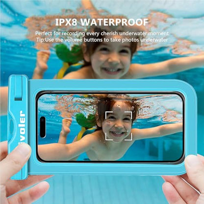 ivoler 2-Pack Waterproof Fanny Pack & Phone Pouch, Dry Bag for Passport, Phone & Wallet, Floating Waterproof Phone Case for Beach, Swimming, Kayaking, Boating, Cruise Essentials & Travel Blue - color: Blue
