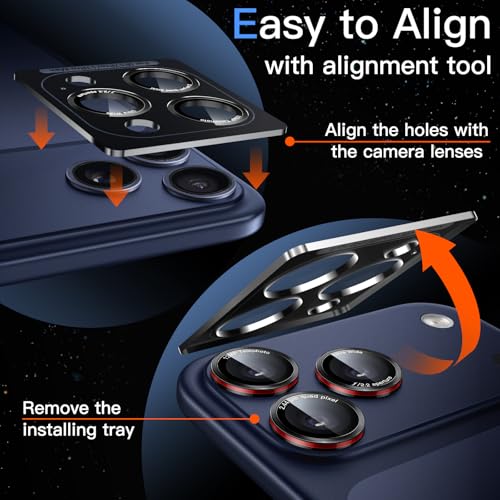 JETech Camera Lens Protector for iPhone 17 Pro/17 Pro Max, Black+Red, 1 Set - size: iPhone 17 Pro/17 Pro Max
