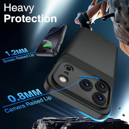 GIN FOXI Battery Case for iPhone 17 Pro, Charging Case Charger 8500mAh Ultra-Slim Lightweight Powerful Battery Pack 15W Fast Rechargeable Anti-Fall TPU Juice Box for iPhone 17 Pro (6.3") Black - color: Black