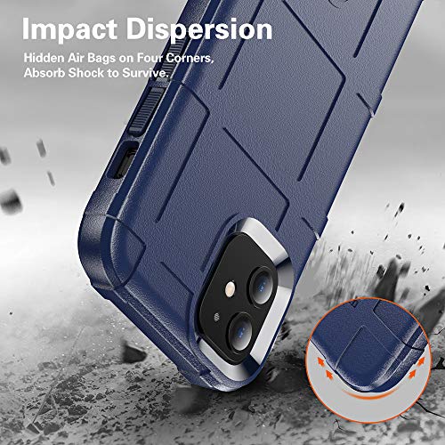 Rugged Shield TPU Thick Solid Armor Tactical Protective Case Compatible with iPhone 12 Mini (5.4 inches) - Navy Blue - color: Navy Blue, size: iPhone 12 mini