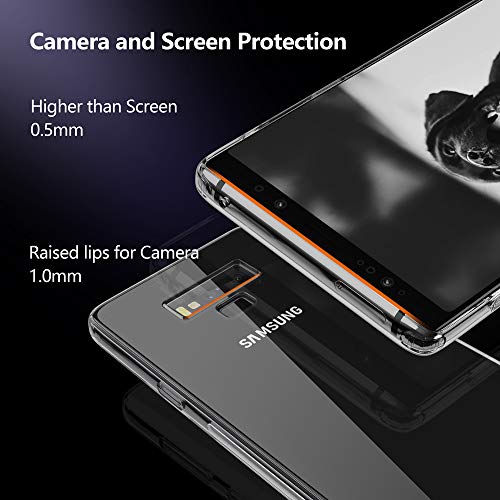 Galaxy Note 9 Clear Case,Slim Thin Soft Flexible TPU Rubber Gel Skin Silicone Lightweight Anti-Scratch Shockproof Protective Cases Cover for Samsung Galaxy Note 9,Crystal Clear - color: Crystal Clear