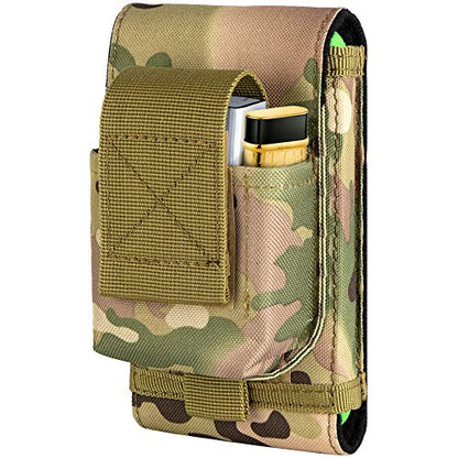 Tactical Molle Phone Holster, Compact Waist Belt Pouch with Cigarette Case for iPhone 17 Pro Max/16 Pro Max/15 Pro Max/14 Pro Max/13 Pro Max, Samsung S25/S24/S23/S22 - color: Camo