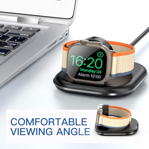 for Apple Watch Charger Stand, Magnetic Fast Charging Dock Portable Design - color: Black