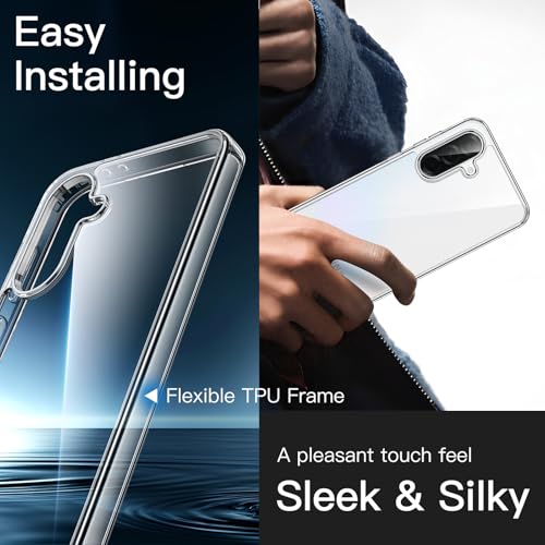 JETech Case for Samsung Galaxy A36, Anti-Yellowing, Clear | Shockproof Protection, Scratch Resistant Hard PC Back, Durable Transparent TPU Bumper - color: Clear, size: Galaxy A36