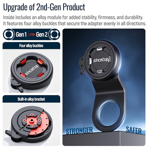 Bike Phone Mount Holder,Aluminum Bicycle Handlebar Stem Mini Phone Clamp - color: 【2nd Gen】Stem Mount-Black