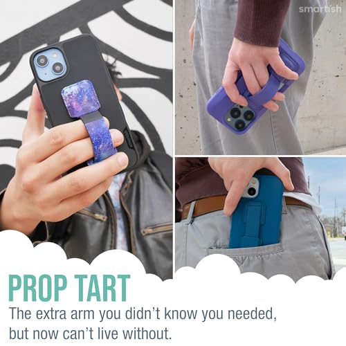Smartish Phone Grip Loop with Kickstand, Prop Tart, Adhesive Strap, Black - color: Black Tie Affair