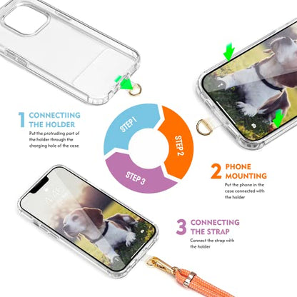 2 Pads Phone Lanyard Adjustable Crossbody Cell Phone Neck Strap - color: Beige