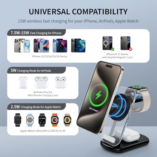 2026 Traveling Wireless Mag-Safe Fast Charging Station - color: Black