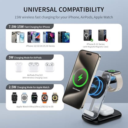 2026 Traveling Wireless Mag-Safe Fast Charging Station - color: Black