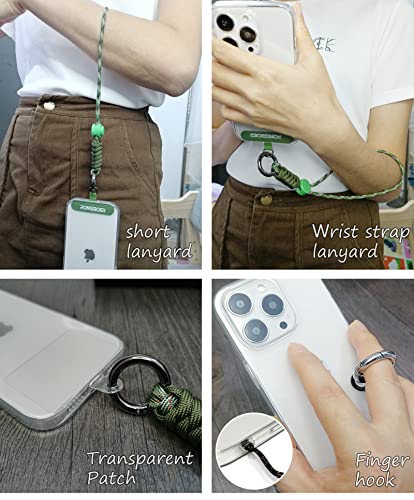 Adjustable Phone Wrist Strap for Women, Woven Bracelet for Keys - color: Jungle Green