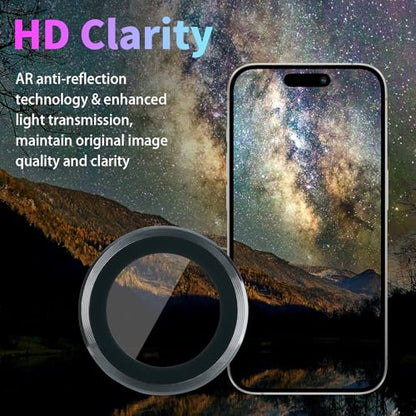 Camera Lens Protector for iPhone 14 Pro/14 Pro Max, Black - color: Black