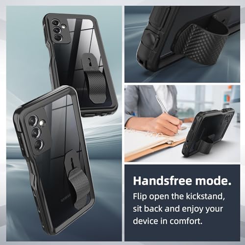 for Samsung Galaxy A24 4G Phone Case, Waterproof Case with Built-in Screen Protector, Full Body Dustproof Shockproof Rugged Heavy Duty Protection Case with Cell Phone Ring Holder for Samsung A24 4G