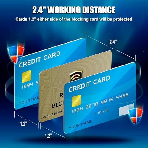 SaiTech IT 5 Pack RFID Blocking Card for Credit Debit ID Card, Golden | Slim Anti-Theft Contactless NFC RFID Blocker Protector, Easily Fit into Wallet and Purse, for Men & Women - color: Golden