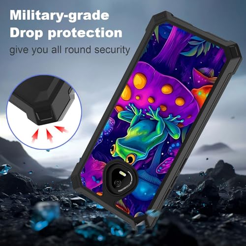 for Schok Volt Sv67q Sv67332 Case with Screen Protector, Military Grade Drop Protection, Dual Layer Hybrid Shockproof Protection TPU Phone Case for Schok Volt Sv67q, Mushroom Frog - color: Mushroom Frog