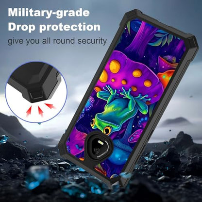 for Schok Volt Sv67q Sv67332 Case with Screen Protector, Military Grade Drop Protection, Dual Layer Hybrid Shockproof Protection TPU Phone Case for Schok Volt Sv67q, Mushroom Frog - color: Mushroom Frog