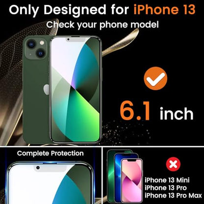 Lesakit 3+3 Pack Privacy Screen Protector for iPhone 13 6.1-Inch with 3 Pack Camera Lens Protector, Anti Spy Tempered Glass Film 9H Hardness Bubble Free Case Friendly - size: iPhone 13