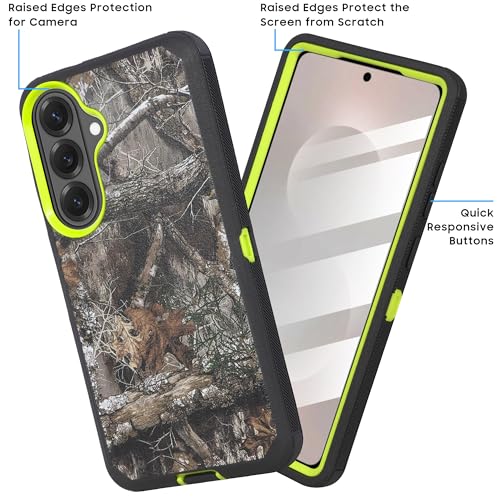 Compatible for Samsung S26 Rugged Case with Belt Clip Holster & Built-in Screen Protector, Heavy-Duty Full-Body Shockproof Cover, Military-Grade Protective Phone Case (Camo Green) - color: Camo Green