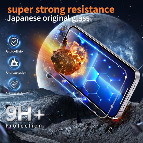 Screen Protector for iPhone 13 Pro Max / 14 Plus 6.7 inch [Auto Dust Elimination] Full Coverage Tempered Glass Film 9H+ Military-Grade Protection,[No Bubbles No Dust] [2 Pack] - size: iPhone 13 Pro Max/14Plus
