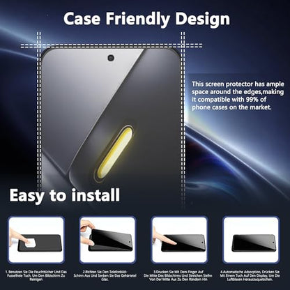 2+2 Pack Privacy Screen Protector for Xiaomi Poco X8 Pro Max, Anti-Spy Tempered Glass with Camera Lens Protector, 9H Anti-Scratch, Bubble Free, Case Friendly - size: for Poco X8 Pro Max