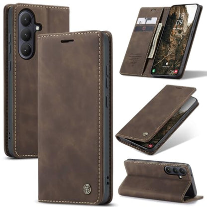 Compatible with Samsung Galaxy S26 Plus Case with Card Holder, Kickstand Protective Flip Folio Leather Wallet Case for Galaxy S26+ Plus 5G 6.7 inch (Coffee) - color: Coffee, size: S26 Plus 6.7 Inch