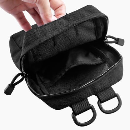TRIWONDER Tactical Cigarette Pouch Molle Small Military Bag Battery Cigarette Case EDC Utility Card Holder Lighter Slot Mini Cigar Waist Pack - color: 08 Black