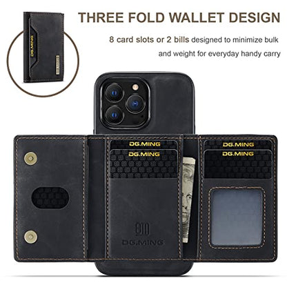 Leather Wallet Phone Cases Compatible with iPhone 14 Pro Max Case with Card Holder Men 6.7'' 2 in 1 Detachable Back Cover (Black,IP 14 Pro Max) - color: Black, size: IP 14 Pro Max