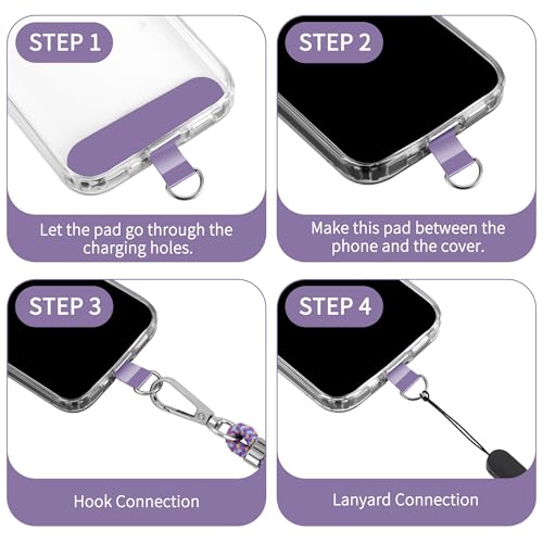 CACOE Phone Lanyard, Purple Blue, 2 Pcs - color: Purple Blue, size: 30"（Neck Strap×1）+8"（Wrist Strap×1）