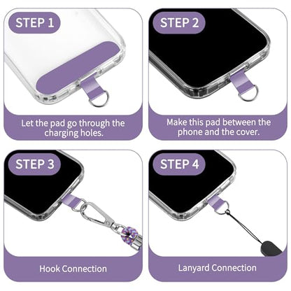 CACOE Phone Lanyard, Purple Blue, 2 Pcs - color: Purple Blue, size: 30"（Neck Strap×1）+8"（Wrist Strap×1）