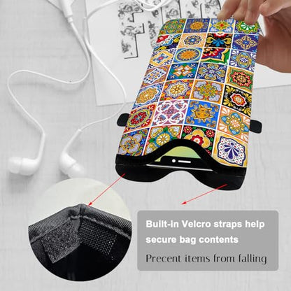 Neoprene Cell Phone Sleeve Pouch Case Bag with Crossbody Strap Neck Lanyard for Women 7.1 X 3.9 in Bohemian Style - color: Bohemian Style
