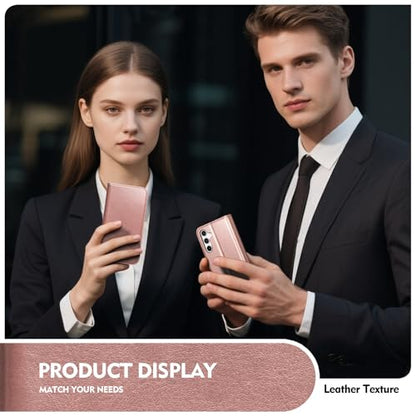 Compatible with Samsung Galaxy S25 Case Wallet with Card Holder [4 Card Slots] Kickstand [RFID Blocking] PU Leather Phone Case Flip Folio Protective Cover TPU Shockproof,Rose Gold - color: Rose Gold, size: Samsung Galaxy S25 5G
