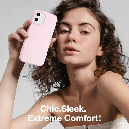 GONEZ Magnetic for iPhone 12/12 Pro Case, Silicone Cover Chalk Pink - color: A-Chalk Pink, size: Iphone 12 /Iphone 12 Pro