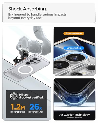 Spigen for Galaxy S26 Ultra Case, Ultra Hybrid S MagFit [Kickstand] [Compatible with MagSafe] [Fast Wireless Charging] - Clear White - size: Galaxy S26 Ultra