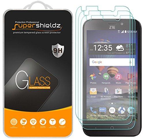 Supershieldz (3 Pack) Designed for ZTE ZFive 2 LTE Tempered Glass Screen Protector, 0.33mm, Anti Scratch, Bubble Free