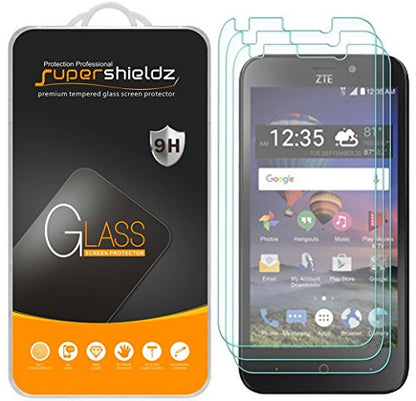 Supershieldz (3 Pack) Designed for ZTE ZFive 2 LTE Tempered Glass Screen Protector, 0.33mm, Anti Scratch, Bubble Free